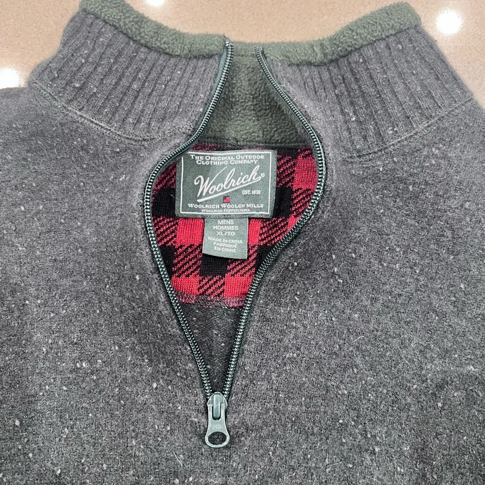 Woolrich Vintage Quarter Zip-Up Sweater Lamb & Merino Wool Blend Unisex